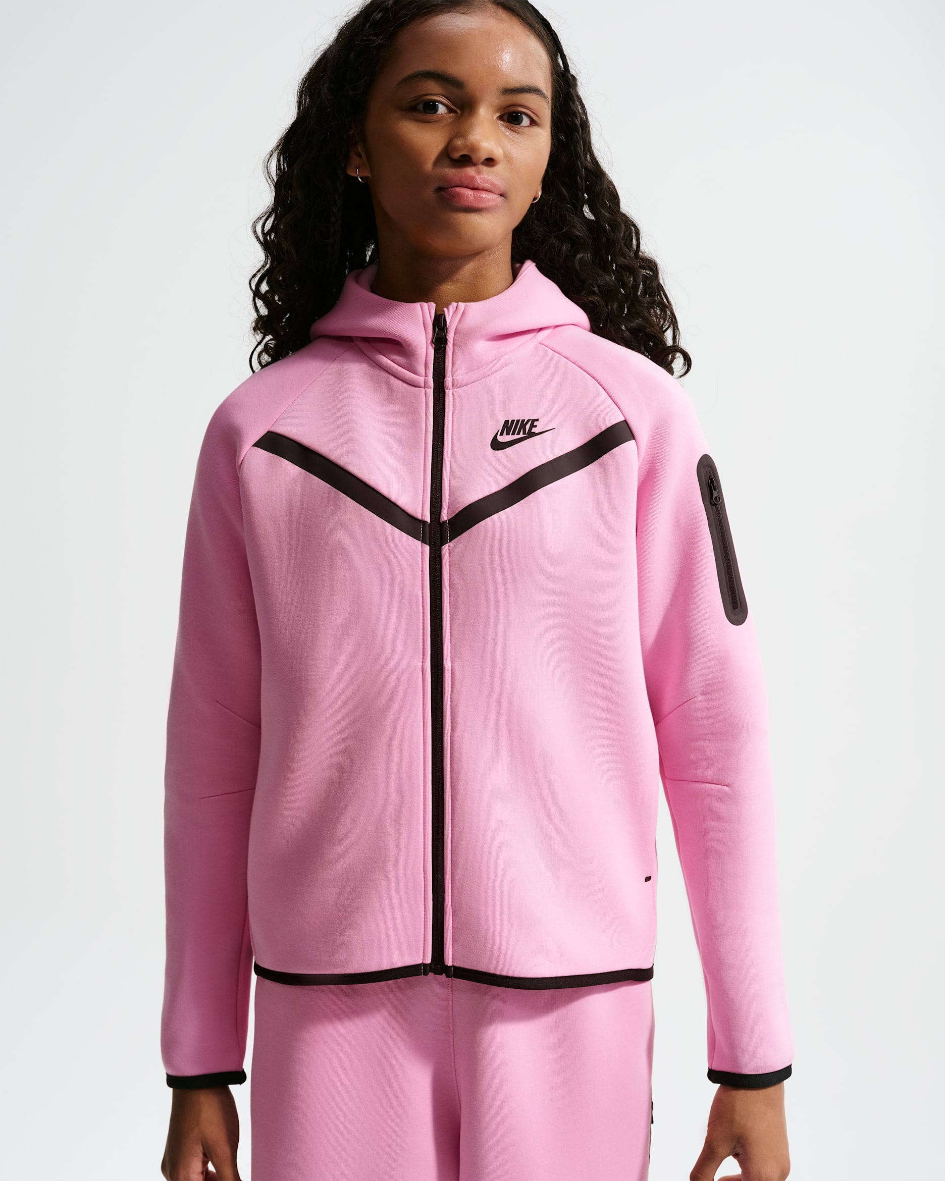 Nike Sportswear Tech Fleece Girls' Full-Zip Hoodie. Nike.com